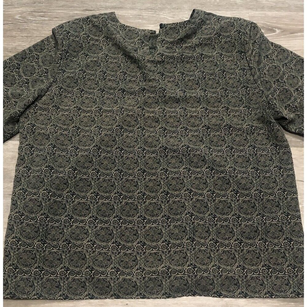 Vtg‎ Worthington Womens Size XL Green Top Career Blouse Shoulder Pads Y2K USA